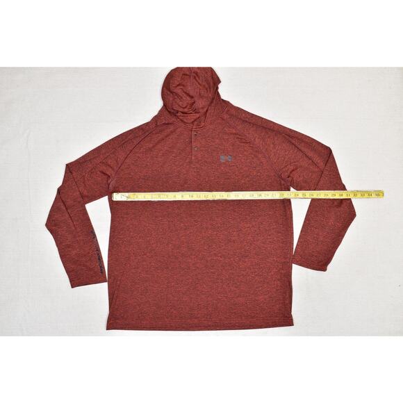 Under Armour Men's Red HeatGear Pullover Hoodie Size 2XL Loose Stretch Light - Picture 3 of 8